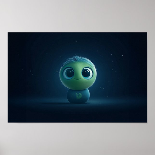 Affiche Adorable AI Pixar Inspiré Fuzzy Creature Wall Art (Devant)