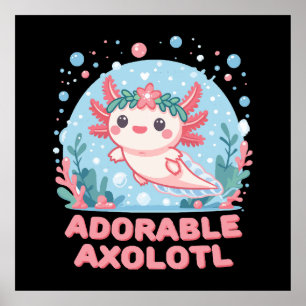 Affiche Adorable Axolotl Cutesse aquatique