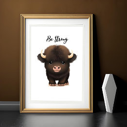 Affiche Adorable Baby Buffalo Wall Art Imprimer pour la cr