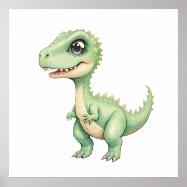 Affiche Adorable Baby Dino Wall Art - Décor de la pépinièr (Devant)