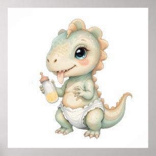 Affiche Adorable Baby Dino Wall Art - Décor de la pépinièr
