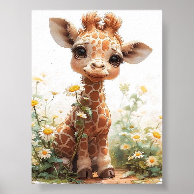 Affiche Adorable bébé Giraffe (Devant)