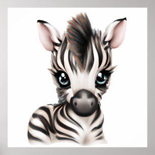 Affiche adorable bébé Zebra