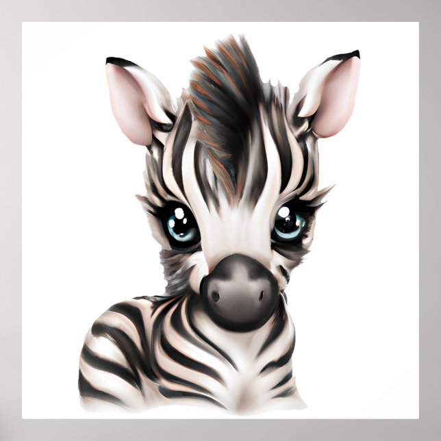 Affiche adorable bébé Zebra (Devant)