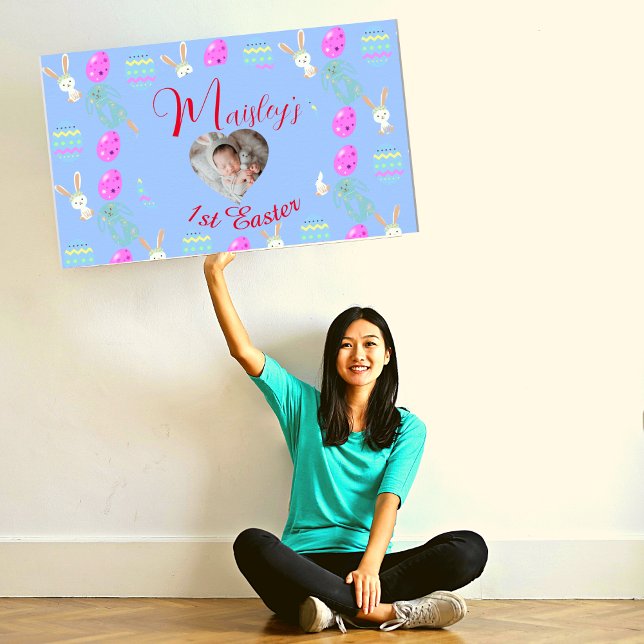 Affiche Adorable Bunny Custom Pastel 1er Pâques (Créateur téléchargé)