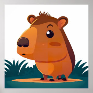 Affiche adorable capybara