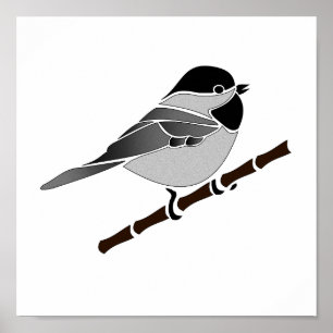 Affiche Adorable Carolina Chickadee