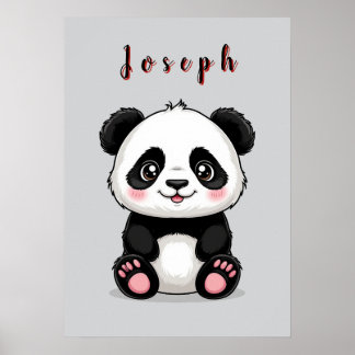 Affiche Adorable Cartoon Panda 🐼✨ Cozy Nursery Decor