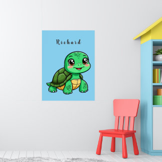 Affiche Adorable Cartoon Turtle 🐢✨ Kids Room Decor