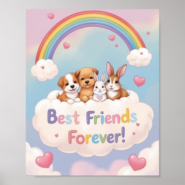 Affiche Adorable Cat Best Friends Forever (Devant)