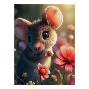 Affiche adorable de la souris