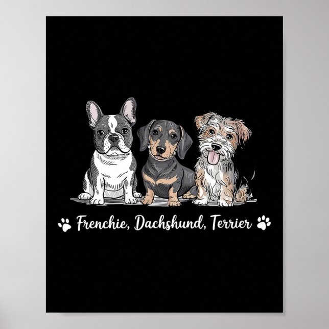 Affiche Adorable Dog Trio Art (Devant)