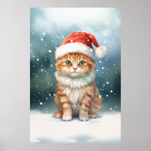 Adorable Gingembre Chat Chat Kitten Dans La Neige