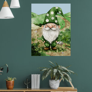 Affiche Adorable Green St. Patrick's Day Gnomes