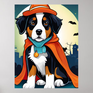 Affiche Adorable Halloween Bernese Mountain Dog