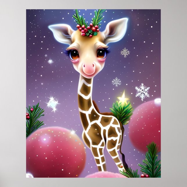 Affiche Adorable Imaginaire bébé Giraffe avec Holly (Devant)