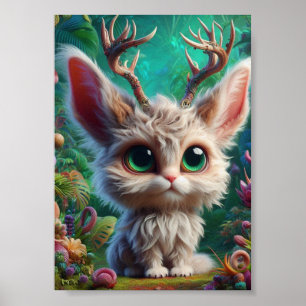 Affiche Adorable Jackalope Fluffy