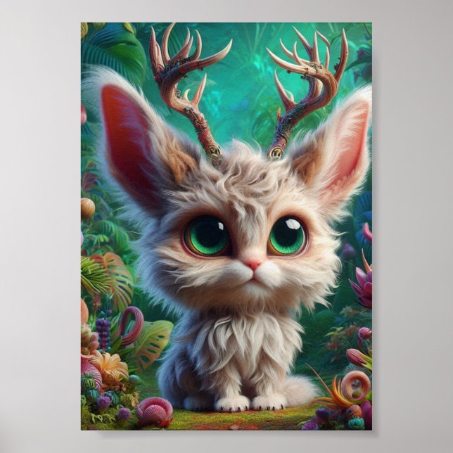 Affiche Adorable Jackalope Fluffy (Devant)