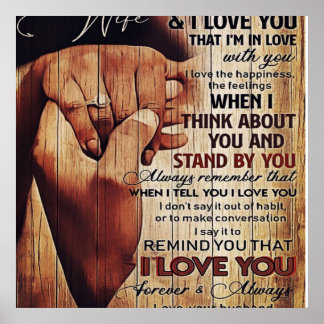 Affiche Adorable Letter To Wife, Lovely Gift,
