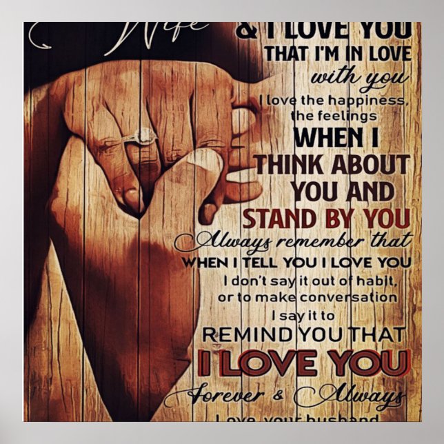 Affiche Adorable Lettre À La Femme, Beau Cadeau, (Devant)