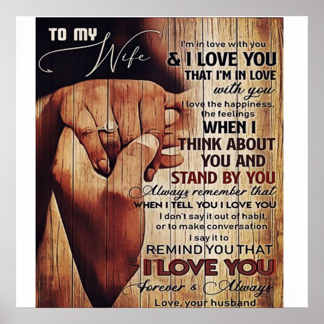 Affiche Adorable Lettre À La Femme, Beau Cadeau, (Devant)