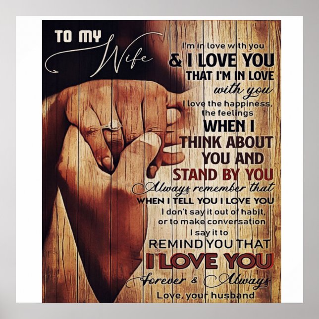 Affiche Adorable Lettre À La Femme, Beau Cadeau, (Devant)