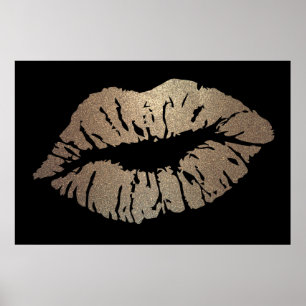 Affiche Adorable Lèvres Brillantes, Baiser