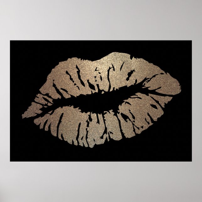 Affiche Adorable Lèvres Brillantes, Baiser (Devant)