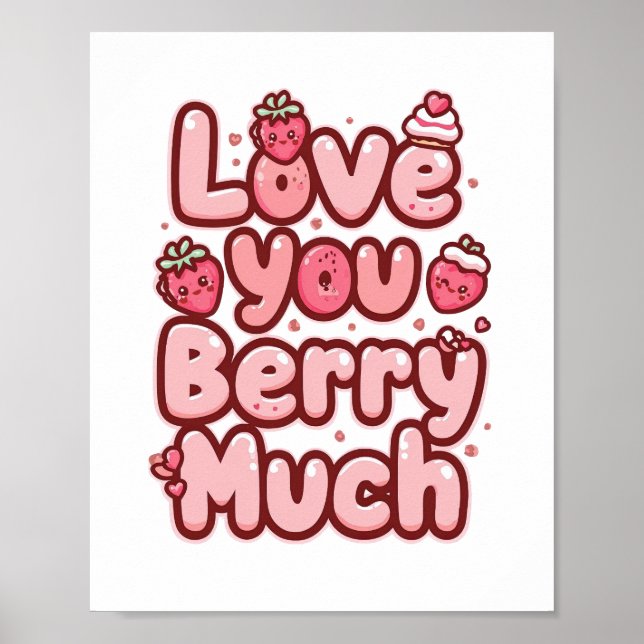 Affiche Adorable Pink "Love You" for Foodies (Devant)