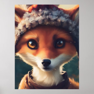 Affiche Adorable Renard rouge