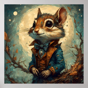 Affiche Adorable Steampunk Chipmunk