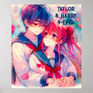Affiche Adorable Thème Anime pour la Saint-Valentin Person