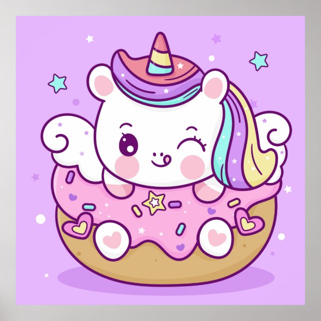 Affiche adorable Unicorn (Devant)