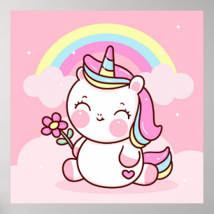 Affiche adorable Unicorn
