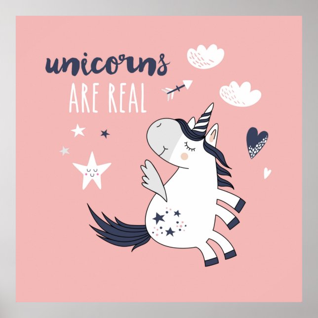 Affiche adorable Unicorn (Devant)