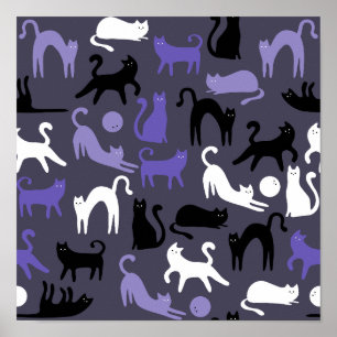 Affiche Adorable Yoga mignon Pots de chat