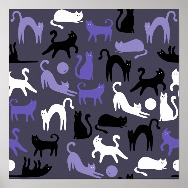 Affiche Adorable Yoga mignon Pots de chat (Devant)