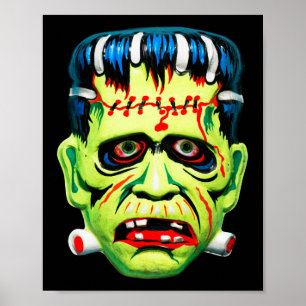 Affiche Adorables Masque Monstre Vert