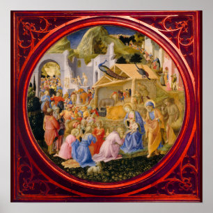 Affiche ADORATION DE MAGI Fra Angelico, Noël
