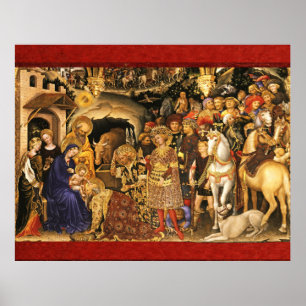 Affiche ADORATION DE MAGI Gentile Da Fabriano, Noël