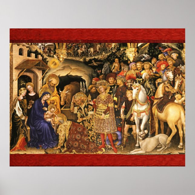 Affiche ADORATION DE MAGI Gentile Da Fabriano, Noël (Devant)