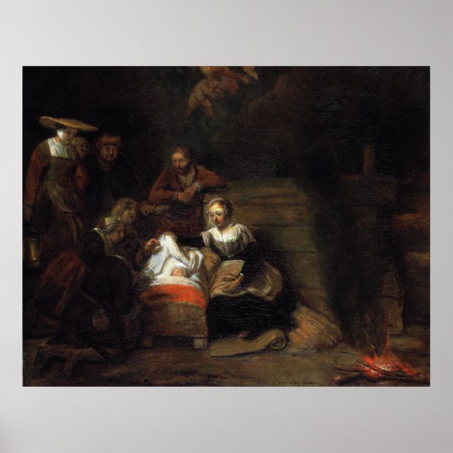 Affiche Adoration des bergers par Samuel Hoogstraten (Devant)