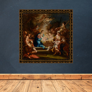 Affiche Adoration des bergers Sebastiano Conca Noël