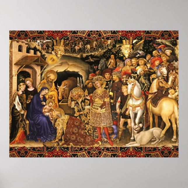 Affiche ADORATION DES MAGES  Gentile Da Fabriano, Noël (Devant)