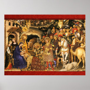Affiche ADORATION DES MAGES  Gentile Da Fabriano, Noël 