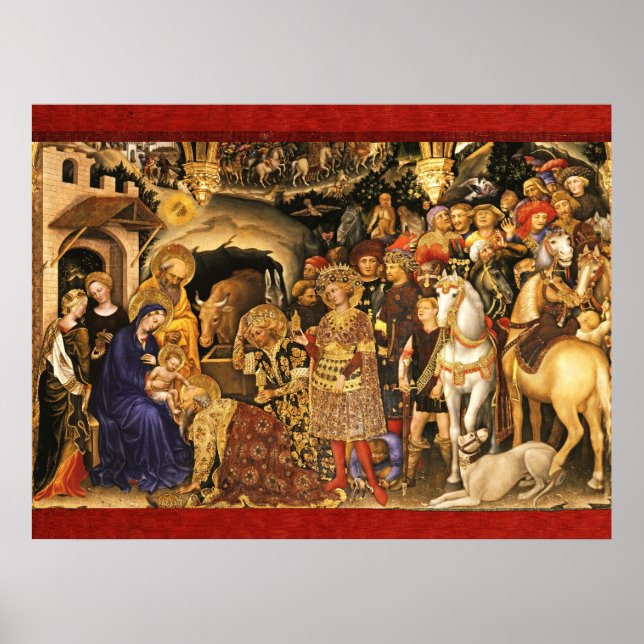 Affiche ADORATION DES MAGES  Gentile Da Fabriano, Noël  (Devant)