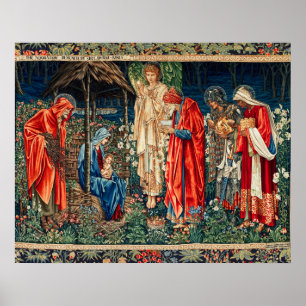 Affiche ADORATION DES MAGI Morris,Burne-Jones Noël