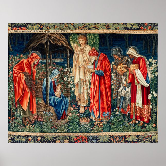 Affiche ADORATION DES MAGI Morris,Burne-Jones Noël (Devant)
