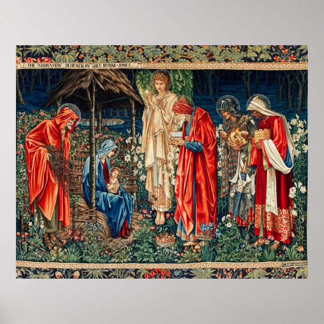 Affiche ADORATION DES MAGI Morris,Burne-Jones Noël (Devant)
