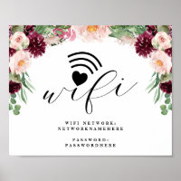 Adore Floral Wifi Réseau & Mot de Mariage Connexio